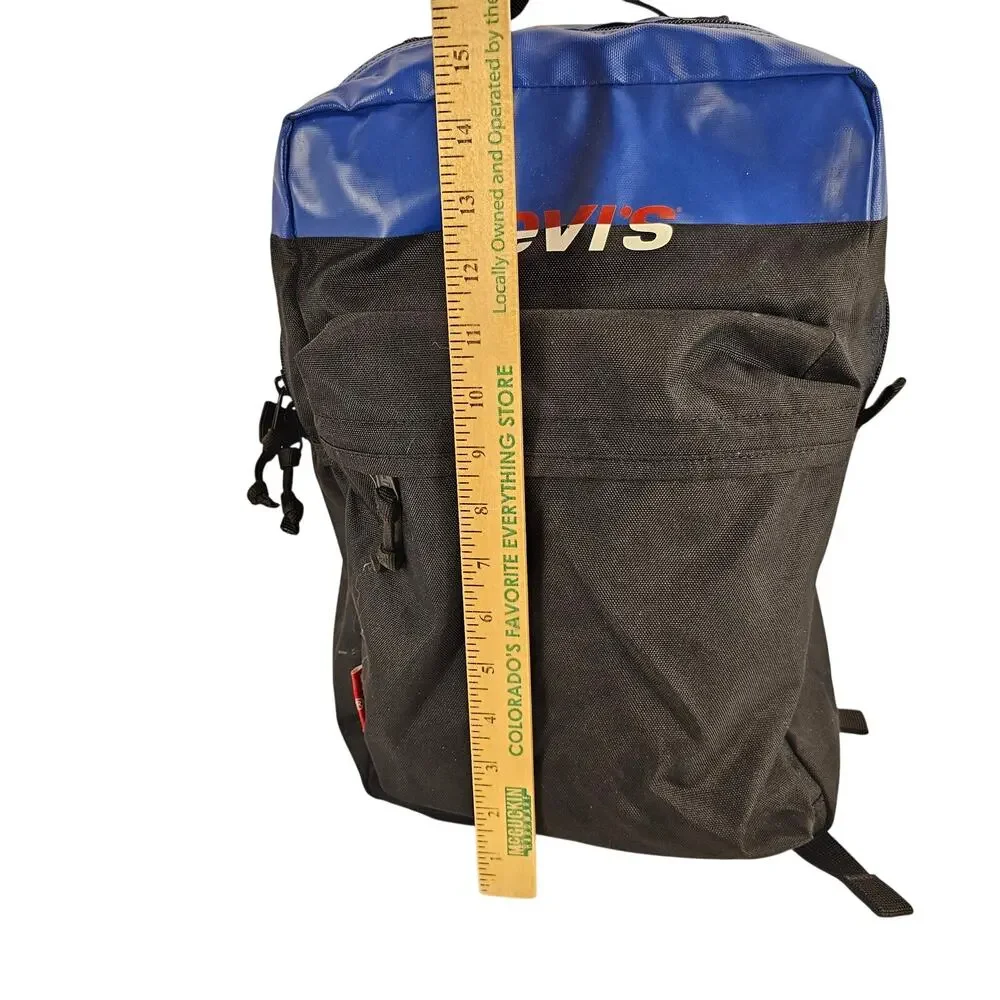 Levi’s Backpack Blue Black Polyester Laptop School Travel Bag 15” x 10